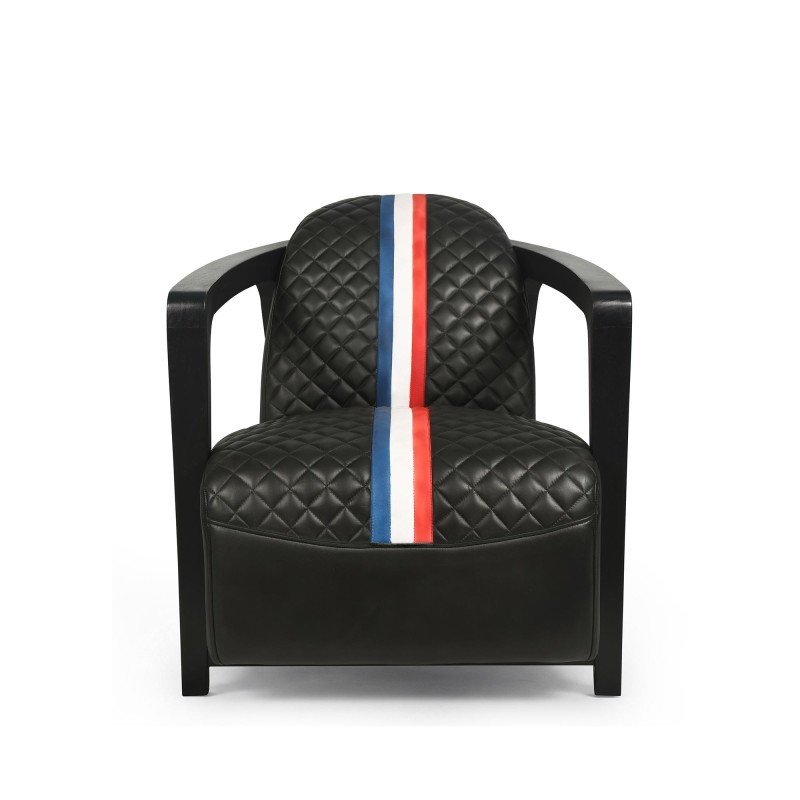 Clubfauteuil in echt leer - Racing design
