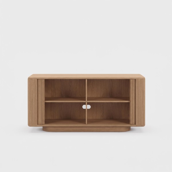 Design dressoir van natuurlijk eikenhout met schuifdeuren 180 cm - Kael