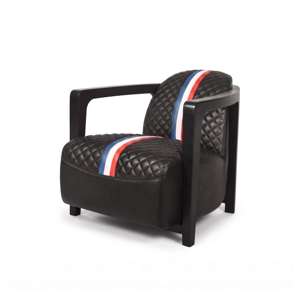 Clubfauteuil in echt leer - Racing design