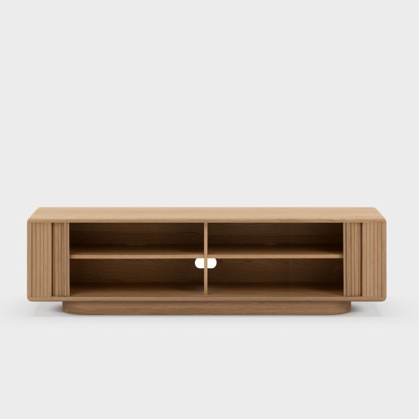Design tv-meubel van eikenhout met schuifdeuren 200 cm - Kael