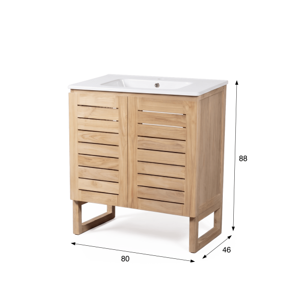 Badkamermeubel van massief teakhout 80 cm - Mentari