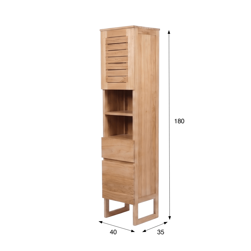 Kolomkast voor de badkamer van massief hout - Mentari