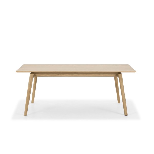 Eettafel van eikenhout 200 x 100 cm met verlengblad van 60 cm - Elin