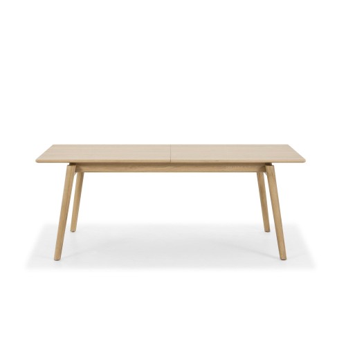 Eettafel van eikenhout 200 x 100 cm met verlengblad van 60 cm - Elin