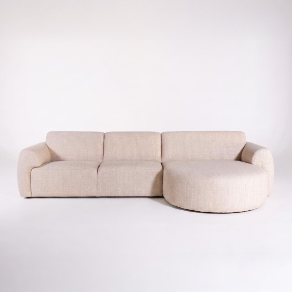 Hoekzetel 5-zits in stof met chaise longue rechts - Viana