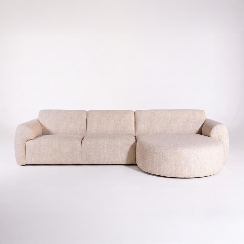Hoekzetel 5-zits in stof met chaise longue rechts - Viana