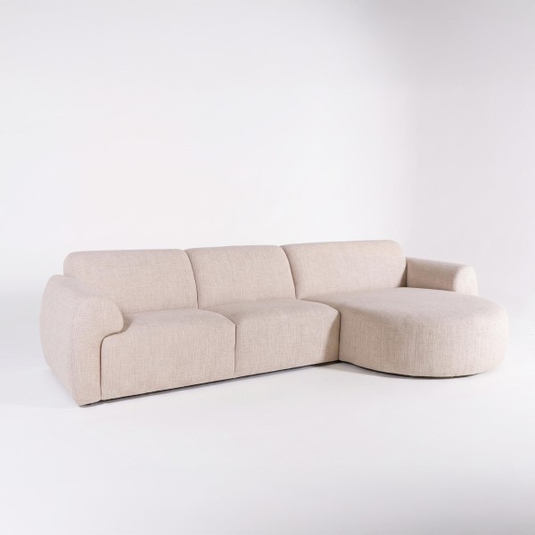 Hoekzetel 5-zits in stof met chaise longue rechts - Viana