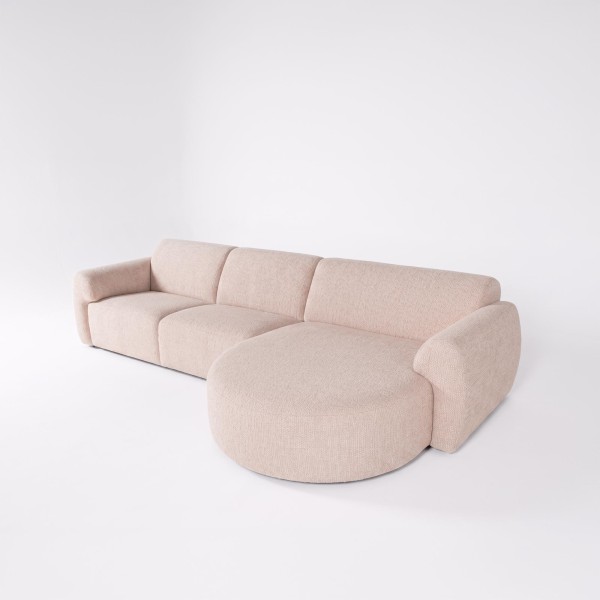 Hoekzetel 5-zits in stof met chaise longue rechts - Viana