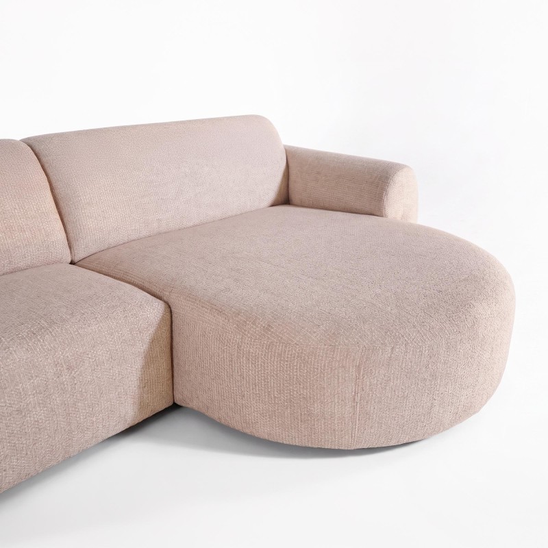 Hoekzetel 5-zits in stof met chaise longue rechts - Viana