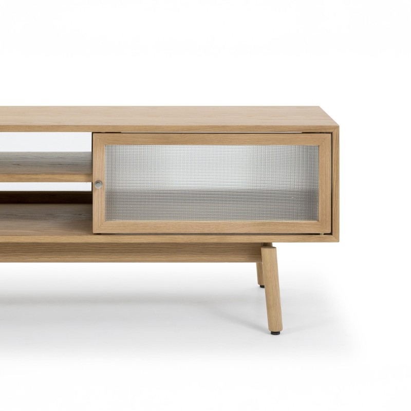 Tv-meubel van natuurlijk eikenhout 160 cm - Elin