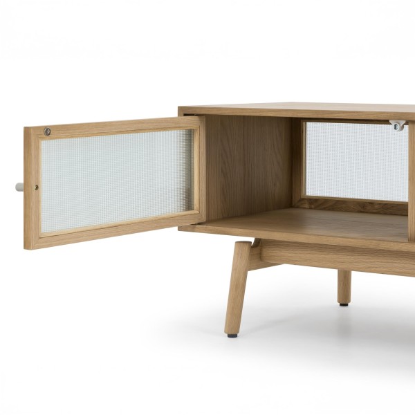 Tv-meubel van natuurlijk eikenhout 160 cm - Elin
