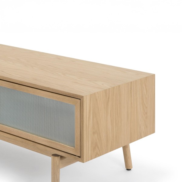 Tv-meubel van natuurlijk eikenhout 160 cm - Elin