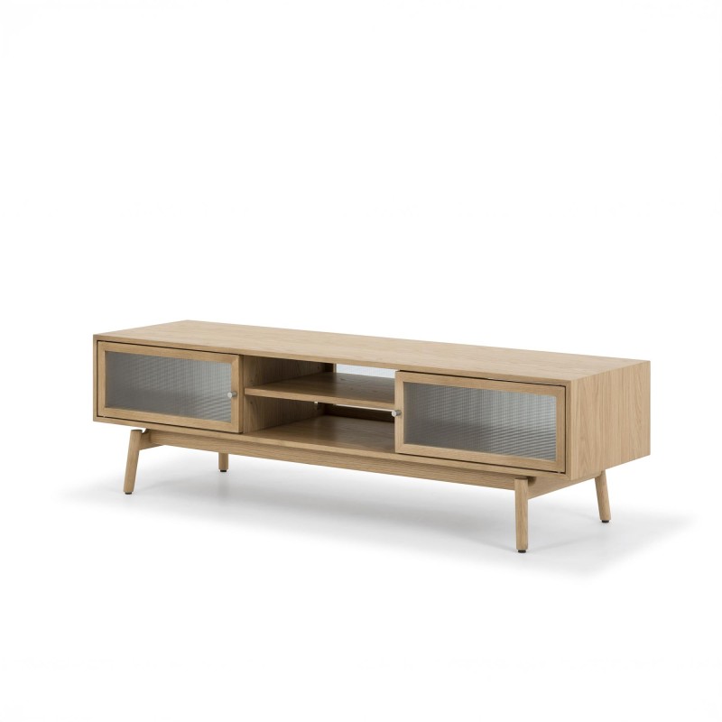 Tv-meubel van natuurlijk eikenhout 160 cm - Elin