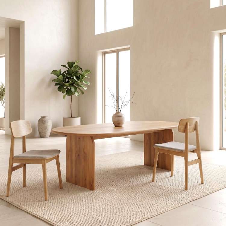 Moderne ovale eettafel van massief hout 220 cm - Enoa