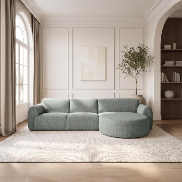 Hoekzetel 5-zits in stof met chaise longue rechts - Viana
