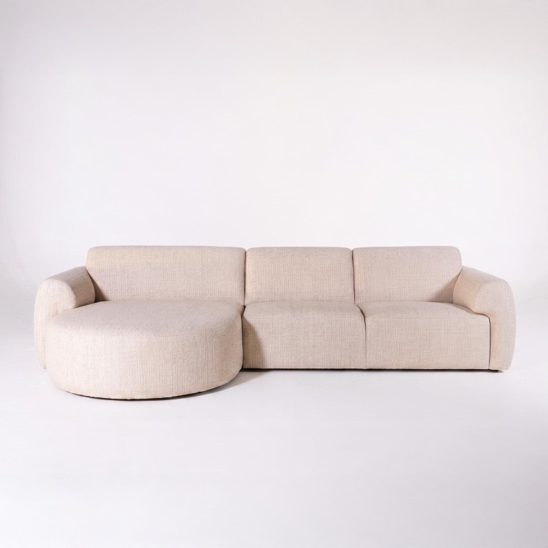 Hoekbank 5-zits in stof met chaise longue links - Viana