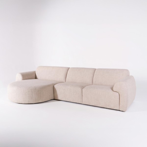 Hoekbank 5-zits in stof met chaise longue links - Viana