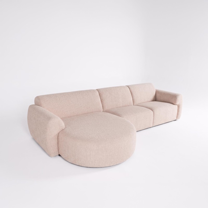 Hoekbank 5-zits in stof met chaise longue links - Viana