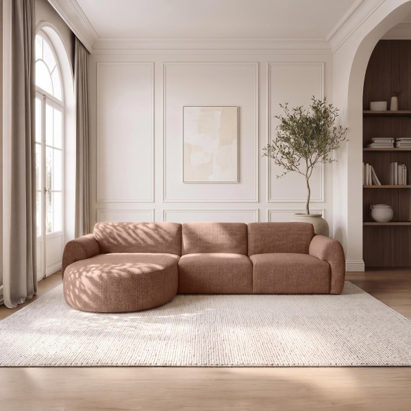 Hoekbank 5-zits in stof met chaise longue links - Viana