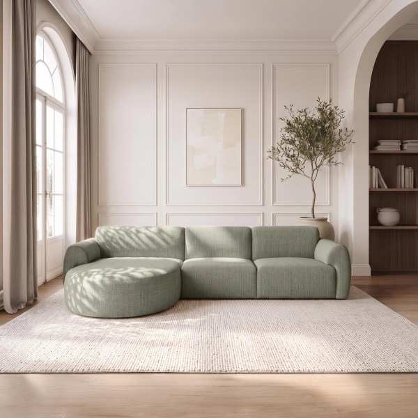 Hoekbank 5-zits in stof met chaise longue links - Viana