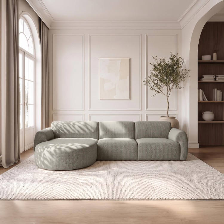 Hoekbank 5-zits in stof met chaise longue links - Viana
