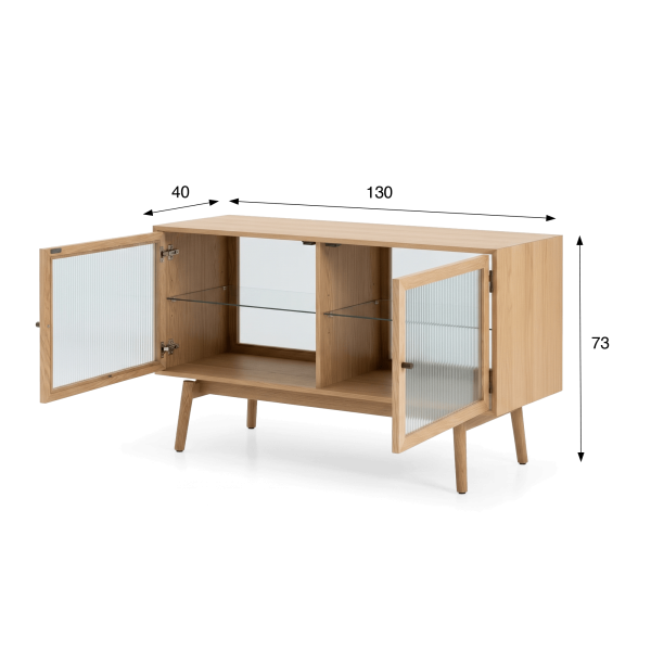 Eetkamerdressoir van eikenhout 130 cm - Elin