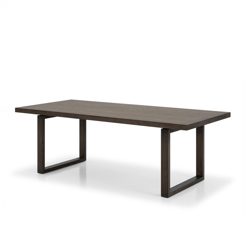 Eettafel van donker eikenhout 220 cm - Oria