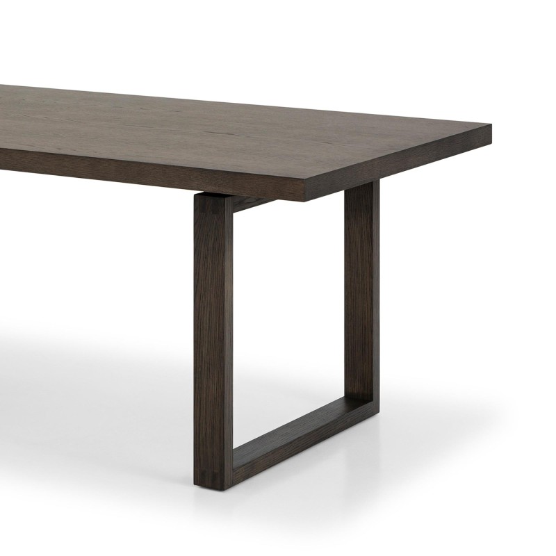 Eettafel van donker eikenhout 220 cm - Oria