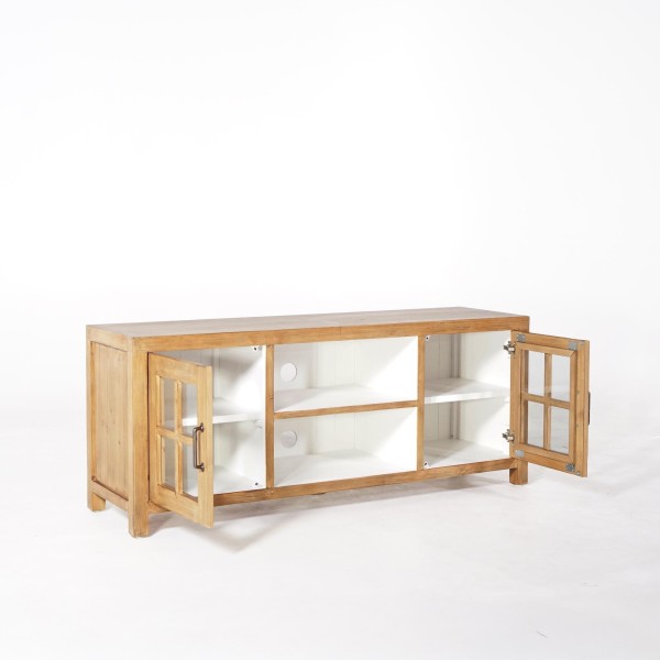 Tv-meubel in natuurlijk massief grenenhout 160 cm - Ashford