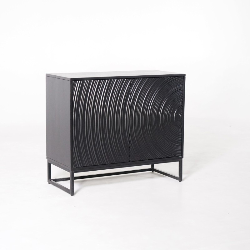 Modern design dressoir van zwart massief mangohout - 85 cm - Radian