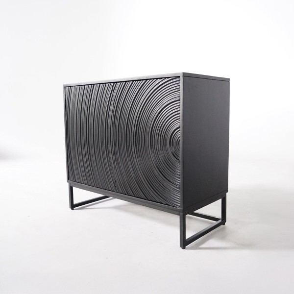 Modern design dressoir van zwart massief mangohout - 85 cm - Radian
