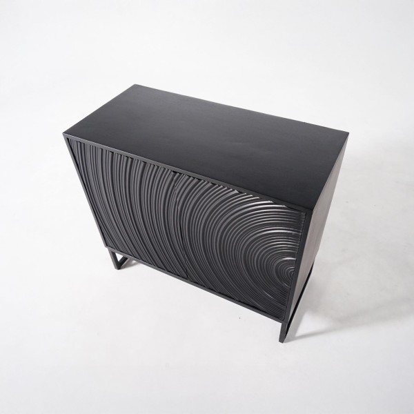 Modern design dressoir van zwart massief mangohout - 85 cm - Radian