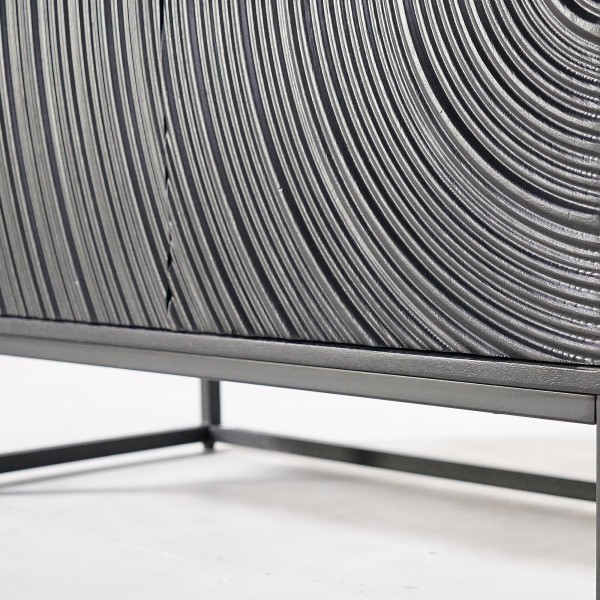 Modern design dressoir van zwart massief mangohout - 85 cm - Radian