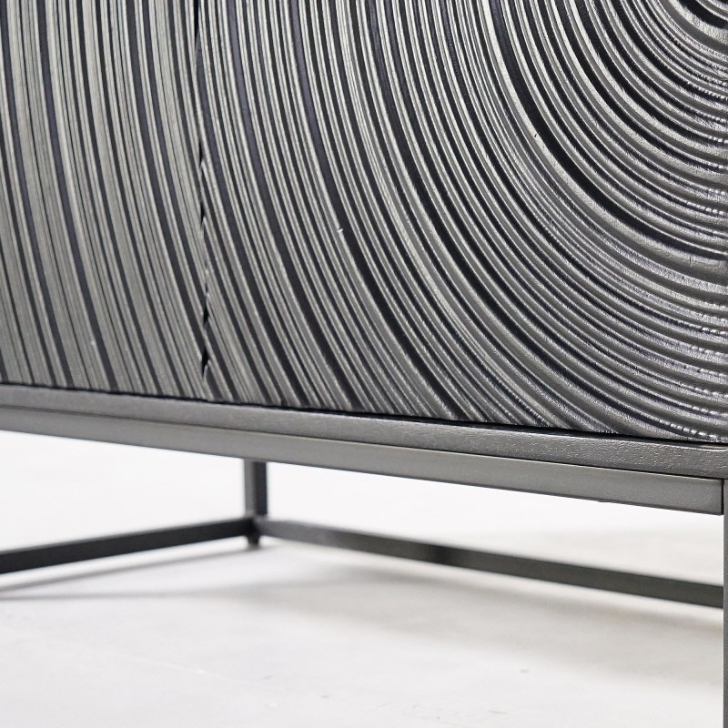 Modern design dressoir van zwart massief mangohout - 85 cm - Radian
