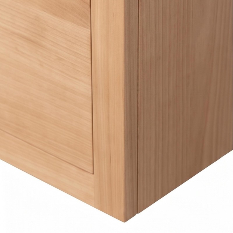 Badkamermeubel met dubbele wastafel in naturel massief hout - Sylva