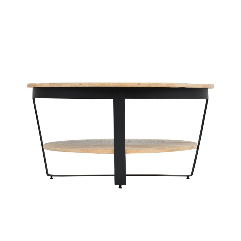 Ronde salontafel in hout en metaal in industriële stijl - Hadley