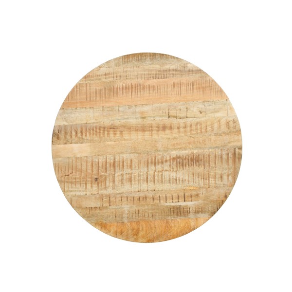 Ronde salontafel in massief hout en zwart metaal - Corven