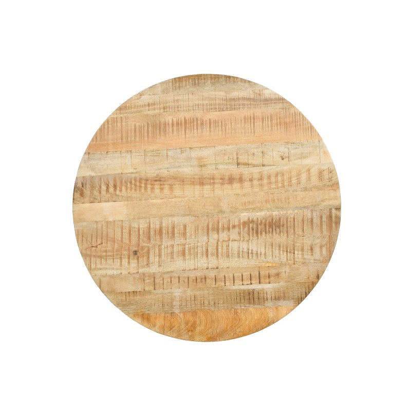 Ronde salontafel in massief hout en zwart metaal - Corven