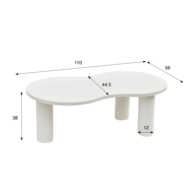 Witte design salontafel in composietmarmer - Arco