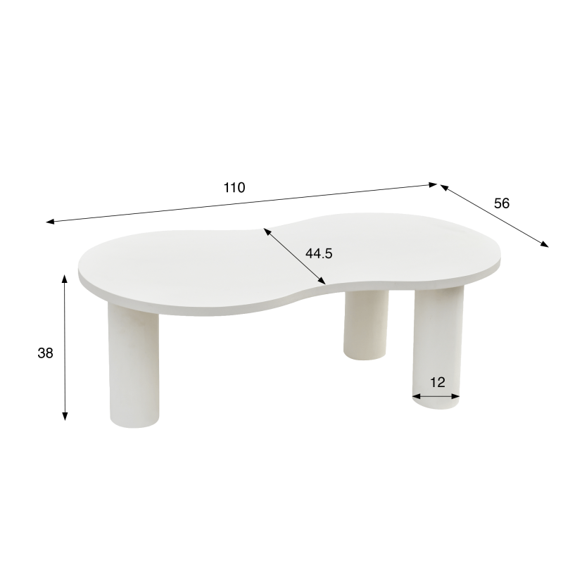 Witte design salontafel in composietmarmer - Arco