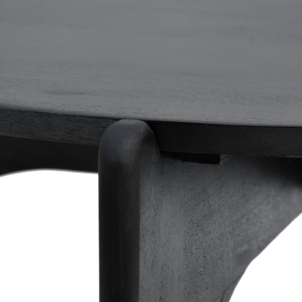 Ronde zwarte salontafel in massief hout - Stellan