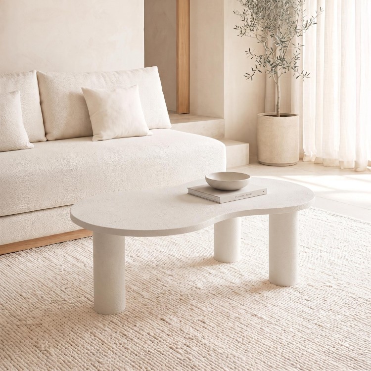 Witte design salontafel in composietmarmer - Arco