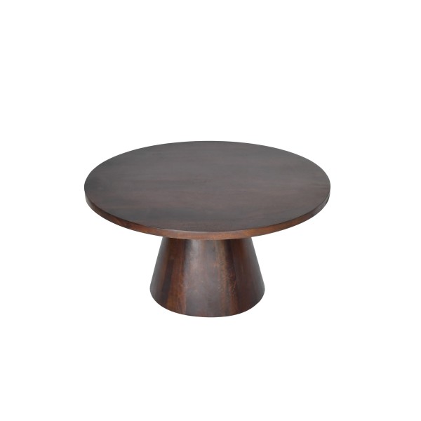 Ronde salontafel in donkerbruin massief hout - Alrik