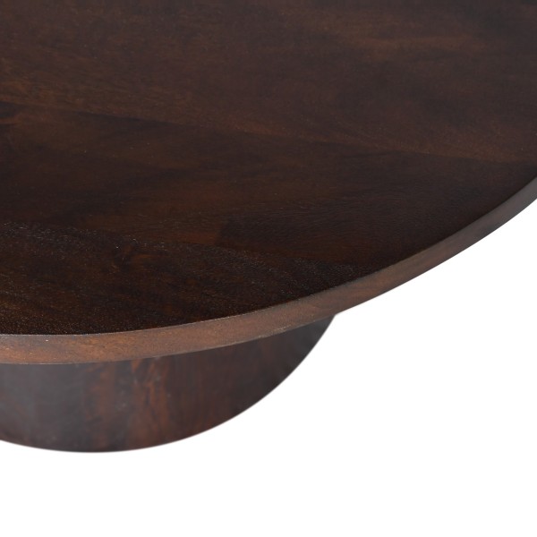Ronde salontafel in donkerbruin massief hout - Alrik