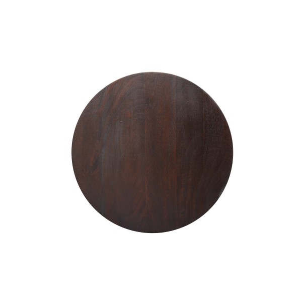 Ronde bijzettafel in donkerbruin massief hout - Alrik