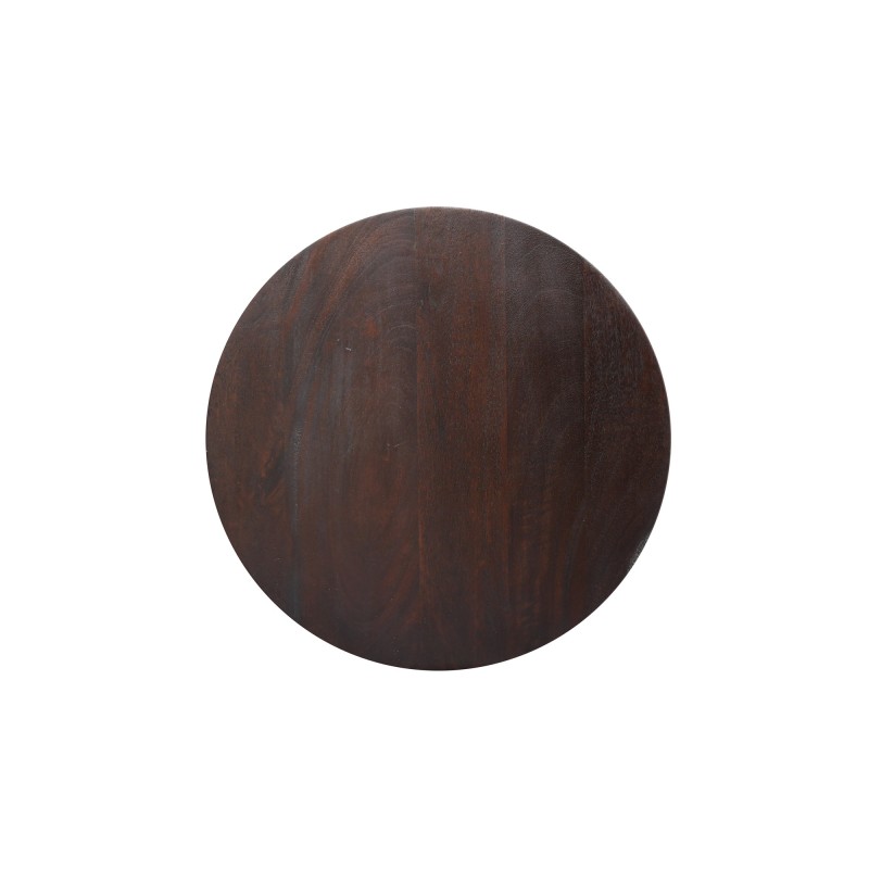 Ronde bijzettafel in donkerbruin massief hout - Alrik