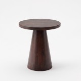 Ronde bijzettafel in donkerbruin massief hout - Alrik