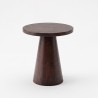 Ronde bijzettafel in donkerbruin massief hout - Alrik