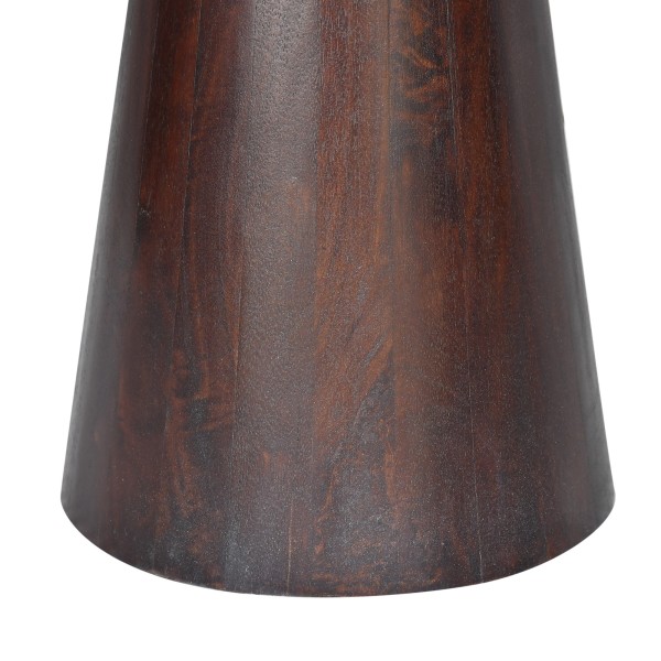 Ronde bijzettafel in donkerbruin massief hout - Alrik