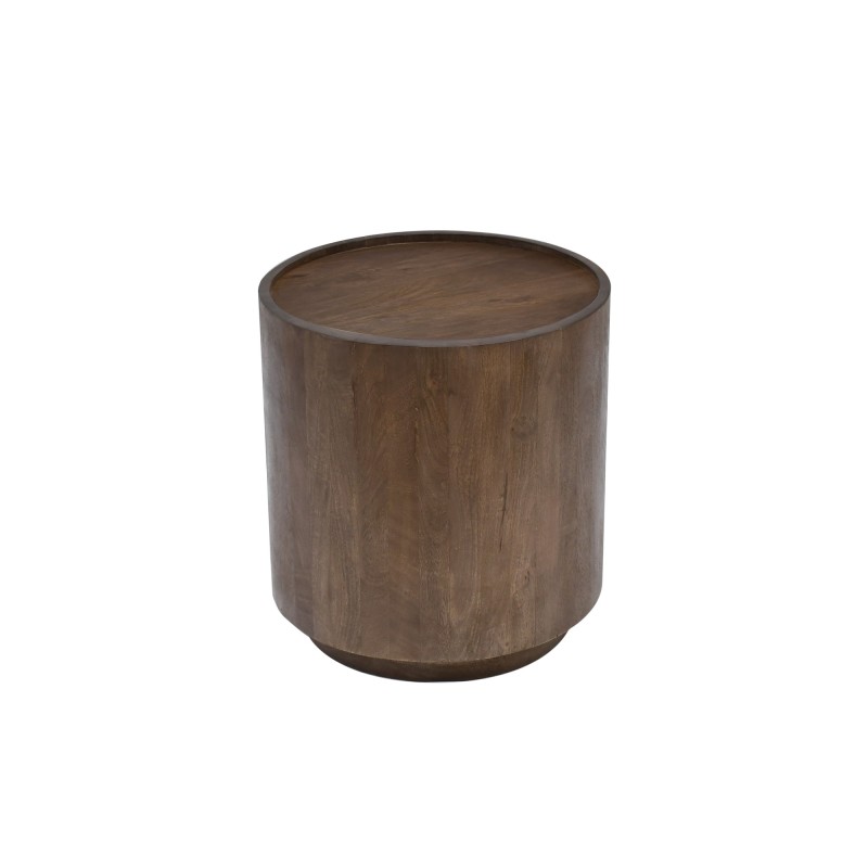 Ronde bijzettafel in donkerbruin massief hout - Toril